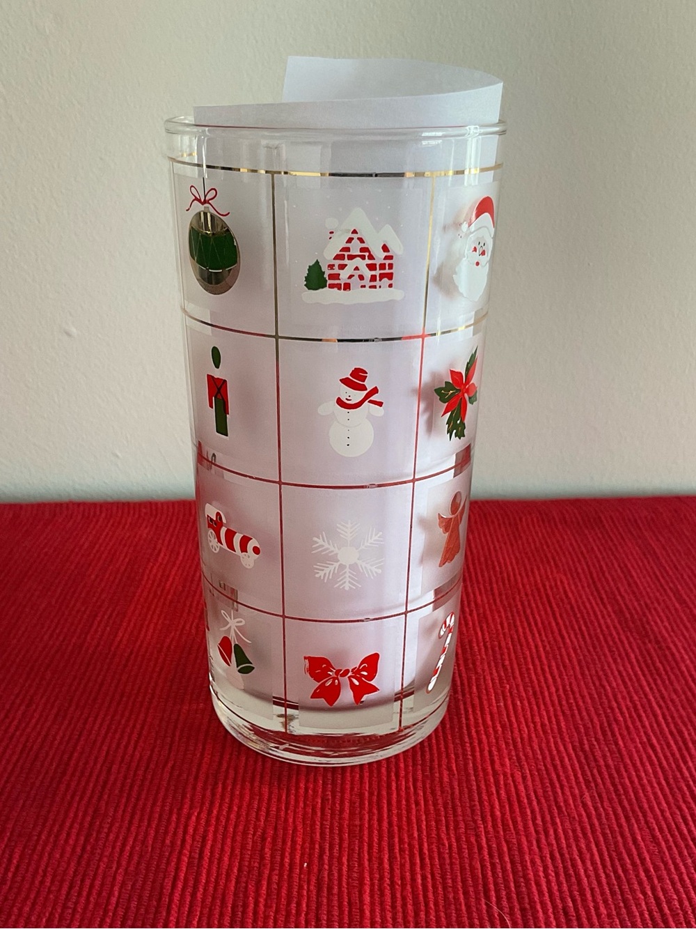 MCM Culver “Christmas Potpourri” Highball Tumbler Glasses, Set of 6